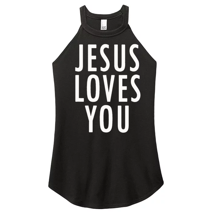 Jesus Loves You Uplifting Happy Gospel Joyful Christian Gift Women’s Perfect Tri Rocker Tank