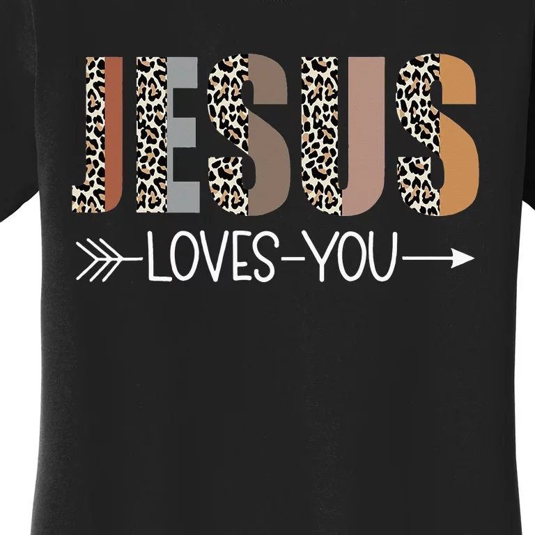 Jesus Love You Cool Leopard Christian Women's T-Shirt