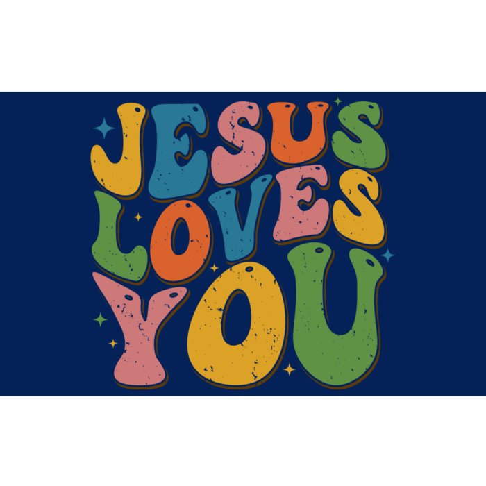 Jesus Loves You Retro Groovy Bumper Sticker