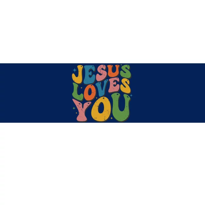 Jesus Loves You Retro Groovy Bumper Sticker