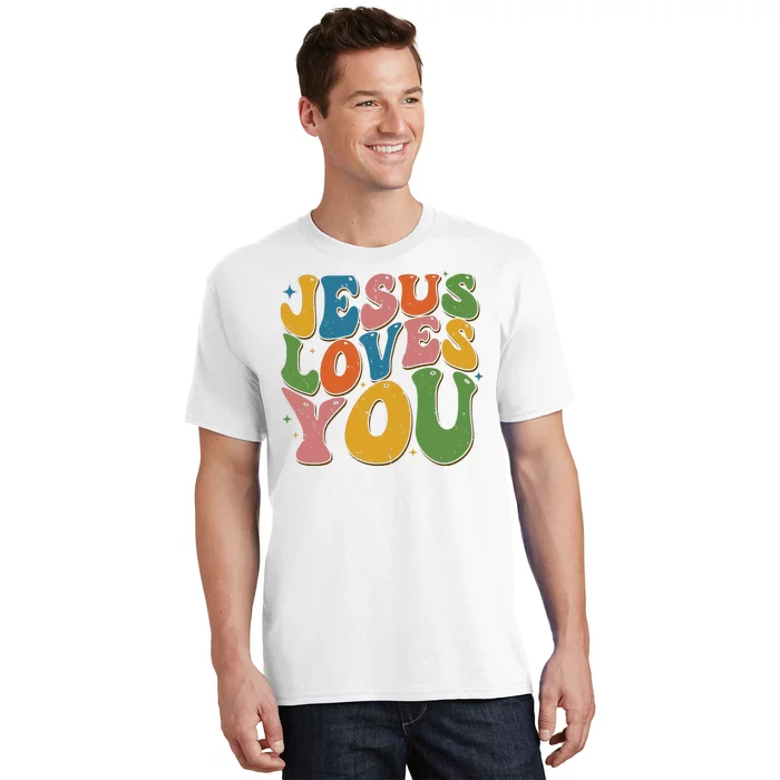 Jesus Loves You Retro Groovy T-Shirt