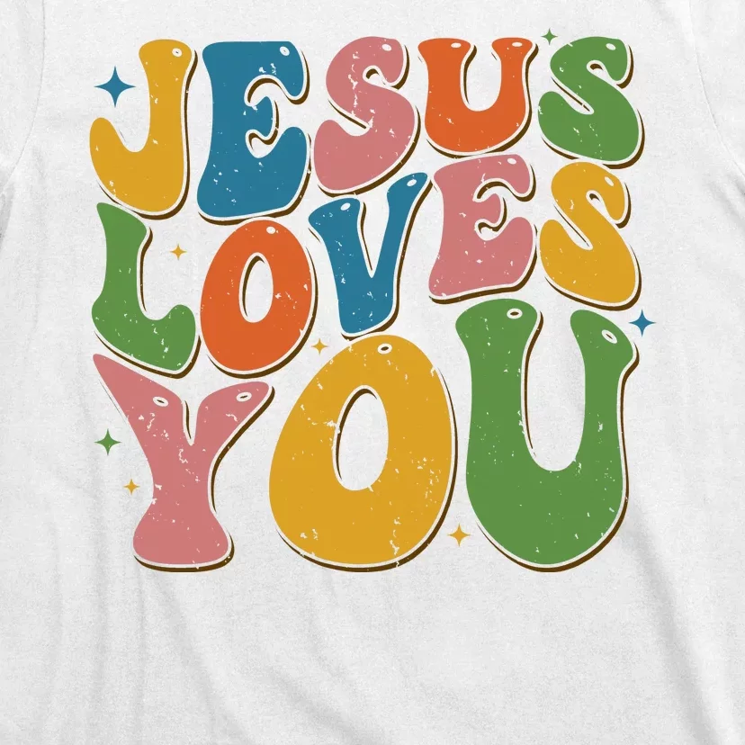 Jesus Loves You Retro Groovy T-Shirt