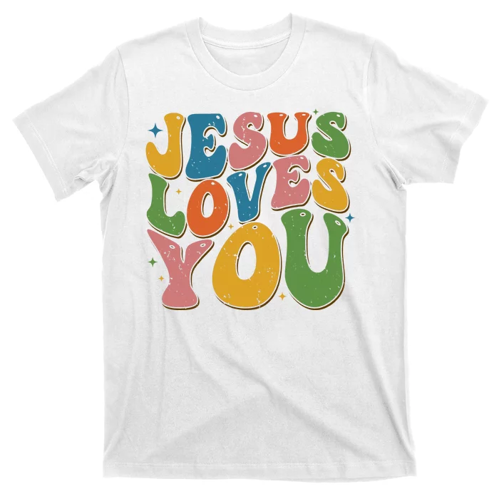 Jesus Loves You Retro Groovy T-Shirt