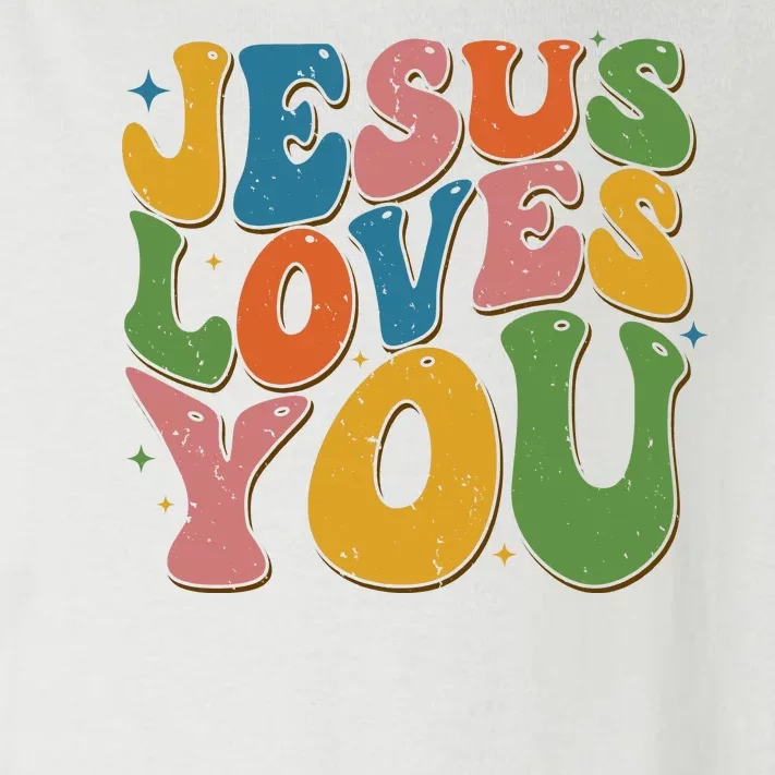 Jesus Loves You Retro Groovy Toddler Long Sleeve Shirt