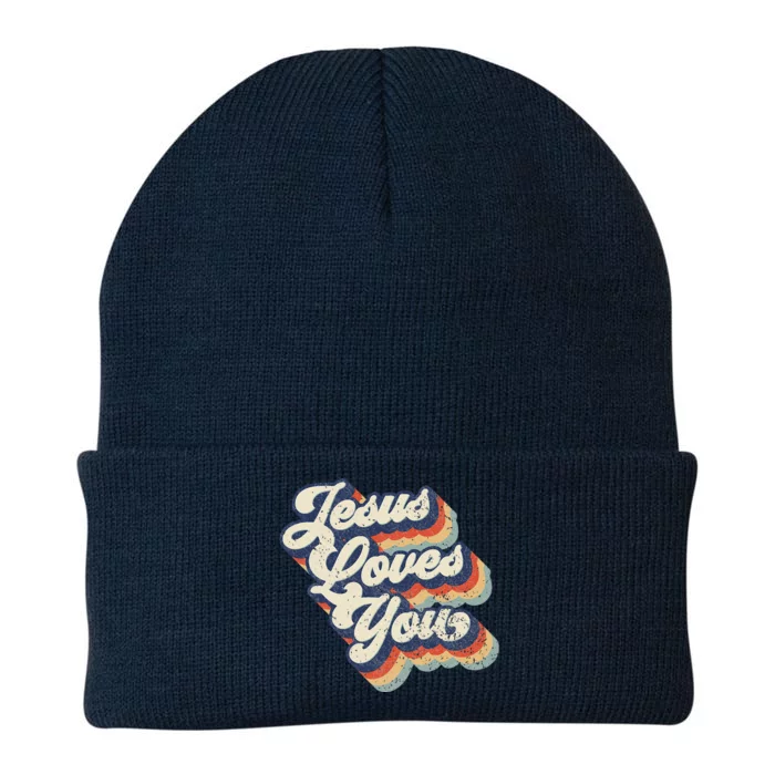 Jesus Loves You Retro Vintage Style Graphic Designs Knit Cap Winter Beanie