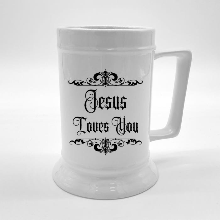 Jesus Loves You Christian Cute Gift Front & Back Beer Stein