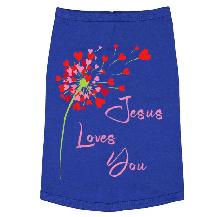 Jesus Loves You Dandelion Blowing Hearts Christian Doggie Tank