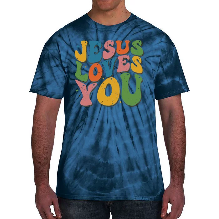 Jesus Loves You Retro Vintage Groovy Tie-Dye T-Shirt