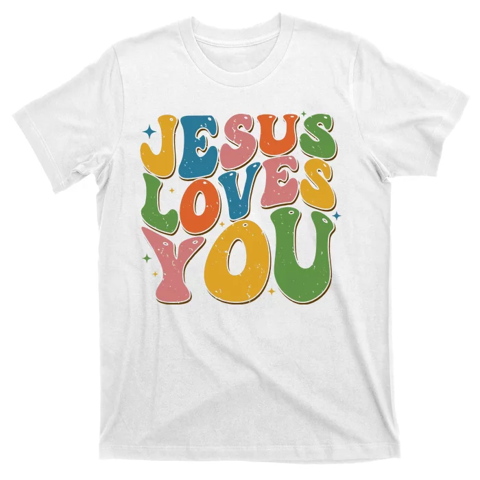 Jesus Loves You Retro Vintage Groovy T-Shirt