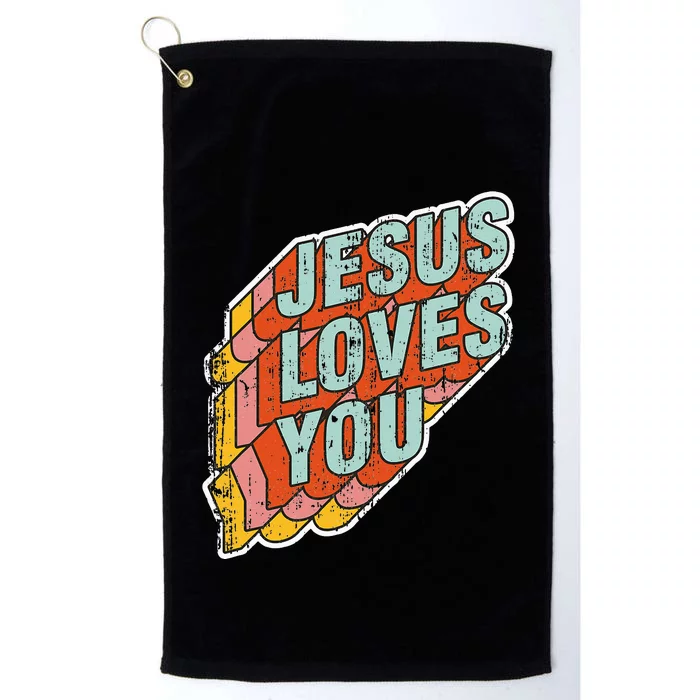 Jesus loves you religious tees Platinum Collection Golf Towel