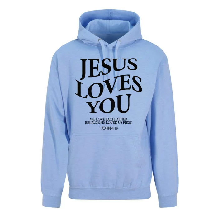 Jesus Loves You We Love Each Other Unisex Surf Hoodie