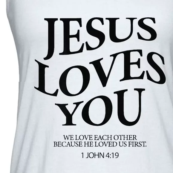 Jesus Loves You We Love Each Other Ladies Essential Flowy Tank