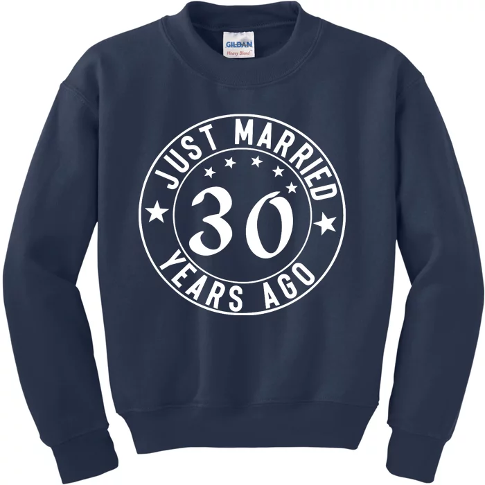 Just Married 30 Years Ago Happy Anniversary Kids Sweatshirt