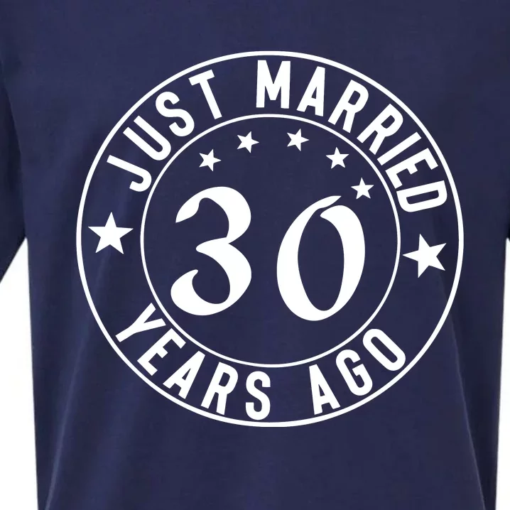 Just Married 30 Years Ago Happy Anniversary Sueded Cloud Jersey T-Shirt