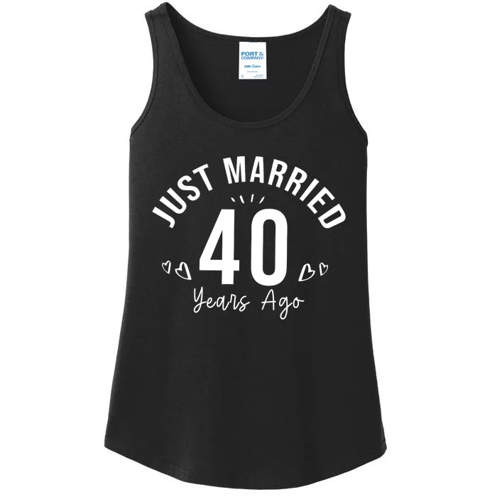 Just Married 40 Years Ago Husband And Wife Ladies Essential Tank