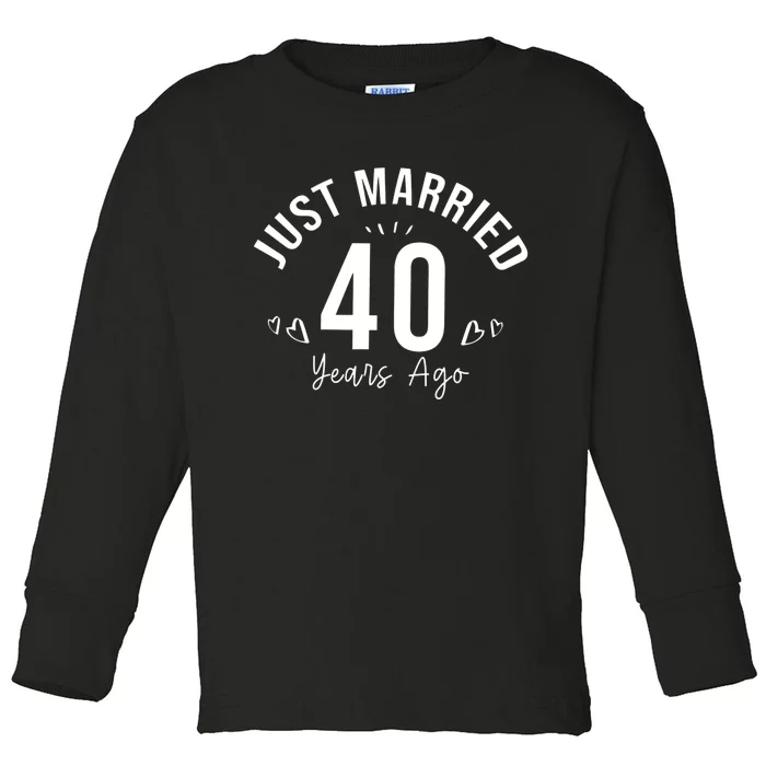 Just Married 40 Years Ago Husband And Wife Toddler Long Sleeve Shirt