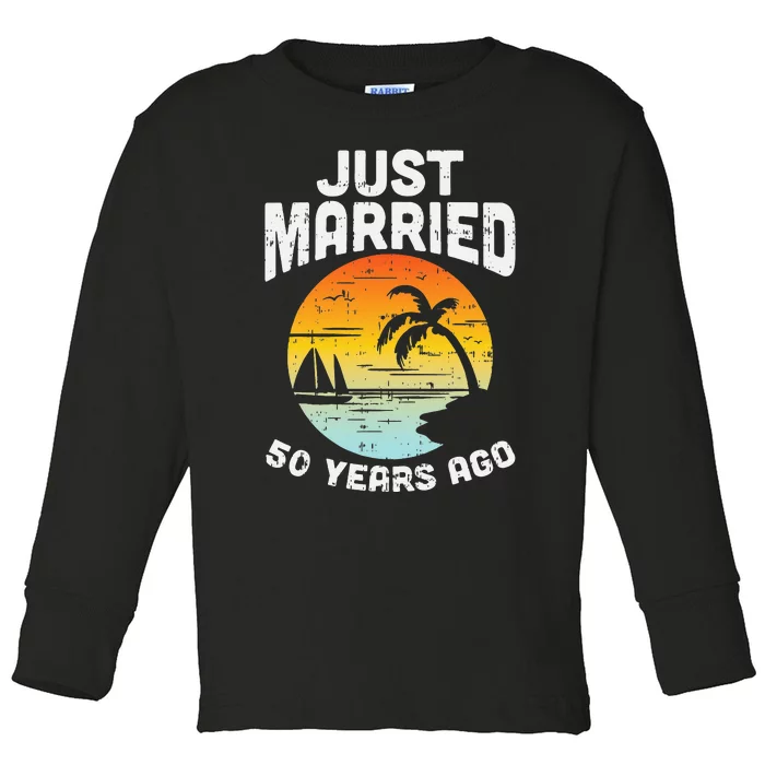 Just Married 50 Years Ago Anniversary Cruise Toddler Long Sleeve Shirt