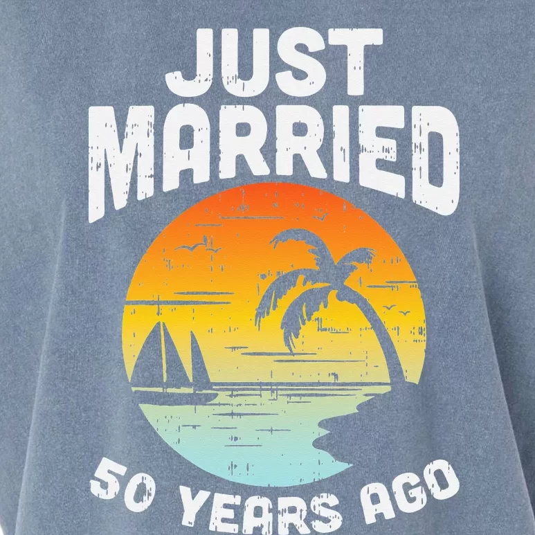 Just Married 50 Years Ago Anniversary Cruise Garment-Dyed Women's Muscle Tee