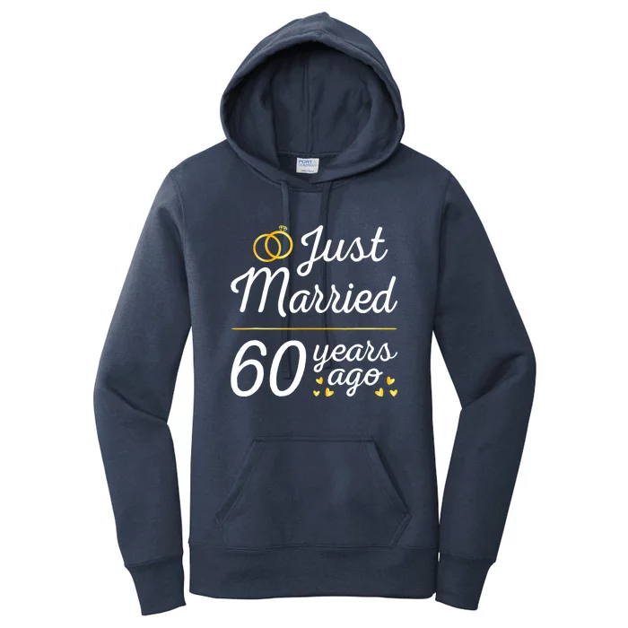 Just Married 60 Years Ago 60th Wedding Anniversary Matching Women's Pullover Hoodie