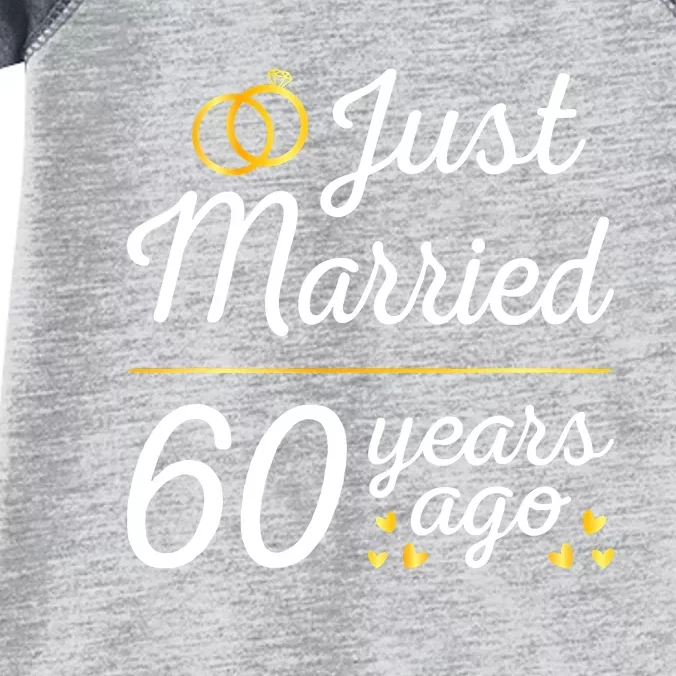 Just Married 60 Years Ago 60th Wedding Anniversary Matching Infant Baby Jersey Bodysuit