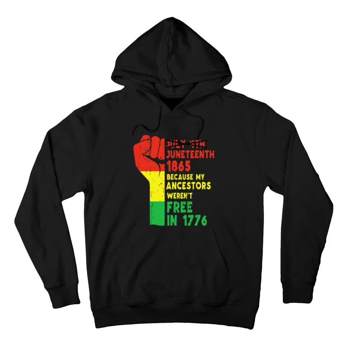 Juneteenth My Ancestors Free Black African Flag Pride Fist Hoodie