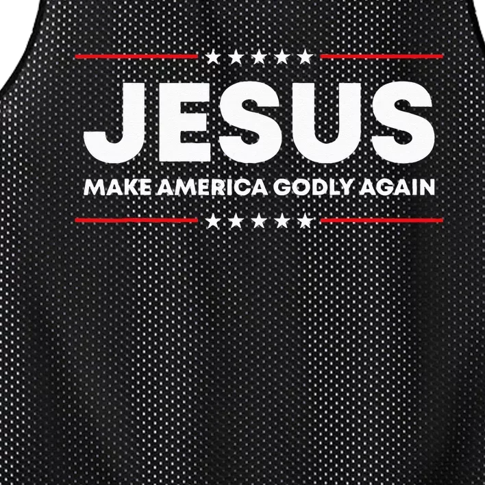 Jesus Make America Godly Again Patriotic Christian Faith USA Mesh Reversible Basketball Jersey Tank