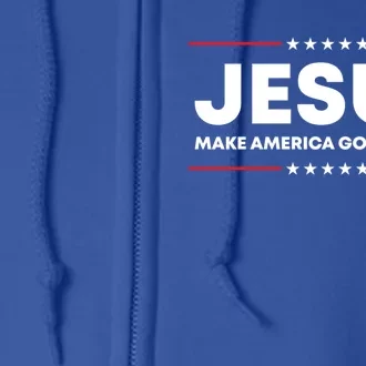 Jesus Make America Godly Again Patriotic Christian Faith Usa Gift Full Zip Hoodie