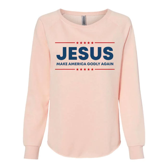 Jesus Make America Godly Again Christian Us Patriot American Womens California Wash Sweatshirt