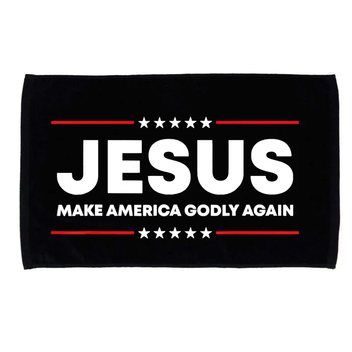 Jesus Make America Godly Again Patriotic Christian Faith USA Microfiber Hand Towel