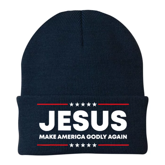 Jesus Make America Godly Again Patriotic Christian Faith USA Knit Cap Winter Beanie