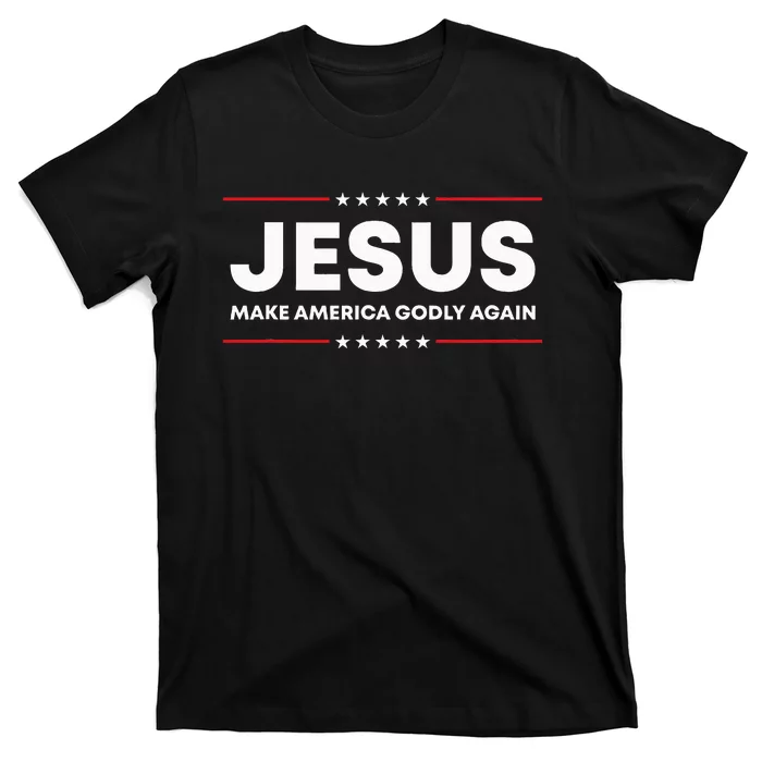 Jesus Make America Godly Again Patriotic Christian Faith Usa T-Shirt