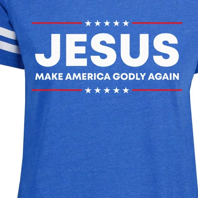 Jesus Make America Godly Again Patriotic Christian Faith Usa Enza Ladies Jersey Football T-Shirt