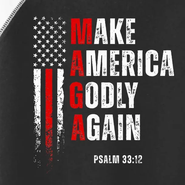 Jesus Make America Godly Again American Patriot Christian Toddler Fine Jersey T-Shirt