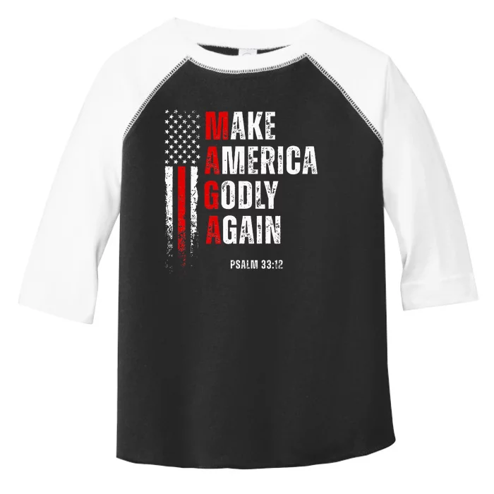 Jesus Make America Godly Again American Patriot Christian Toddler Fine Jersey T-Shirt