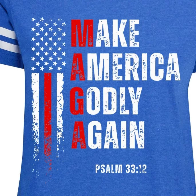 Jesus Make America Godly Again American Patriot Christian Enza Ladies Jersey Football T-Shirt