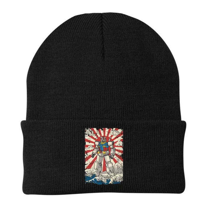 Japanese Mecha Anime Robot Kanagawa Great Wave Manga Knit Cap Winter Beanie