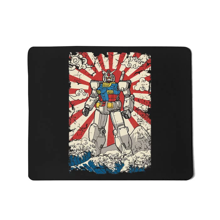 Japanese Mecha Anime Robot Kanagawa Great Wave Manga Mousepad