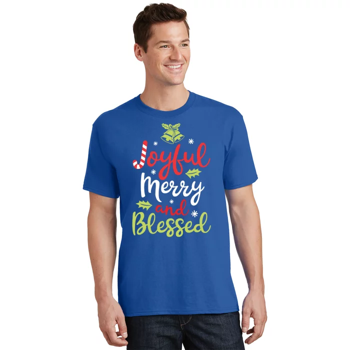 Joyful Merry And Blessed Christmas Girls Xmas Holiday Funny Gift T-Shirt