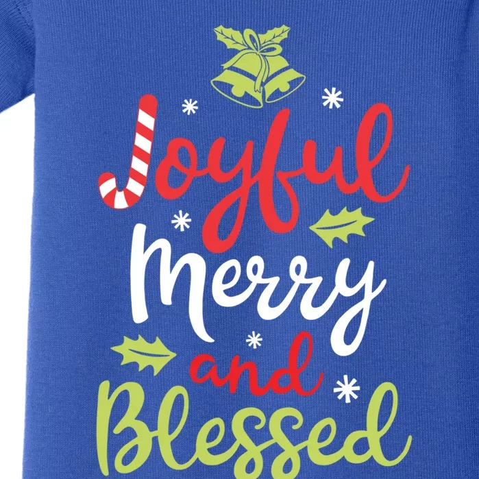 Joyful Merry And Blessed Christmas Girls Xmas Holiday Funny Gift Baby Bodysuit