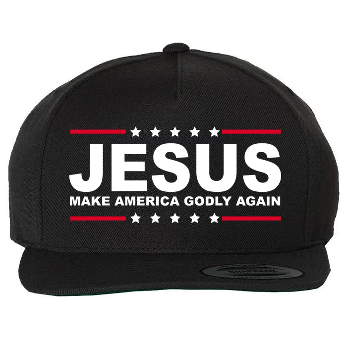 Jesus Make America Godly Again Wool Snapback Cap