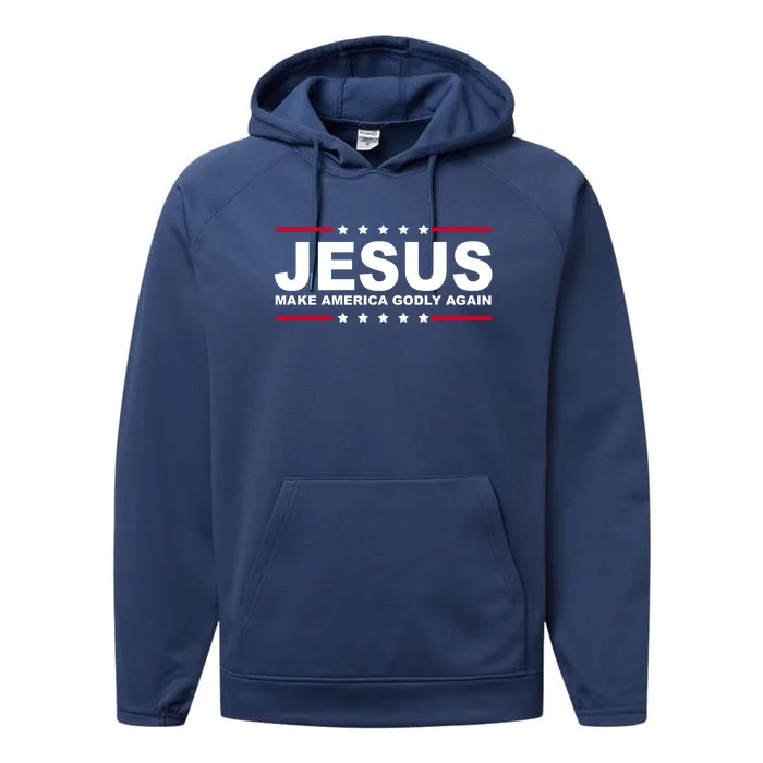 Jesus Make America Godly Again Performance Fleece Hoodie