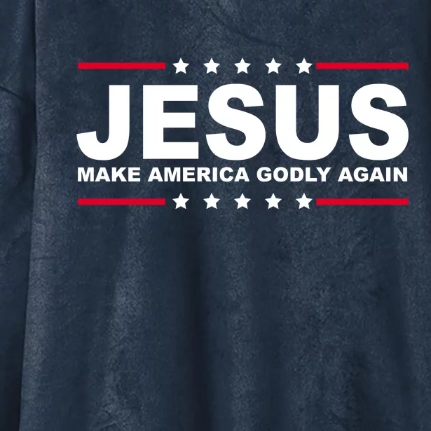 Jesus Make America Godly Again Hooded Wearable Blanket