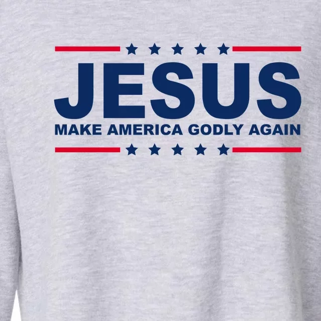 Jesus Make America Godly Again Cropped Pullover Crew