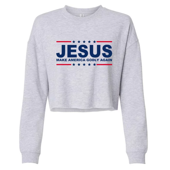 Jesus Make America Godly Again Cropped Pullover Crew