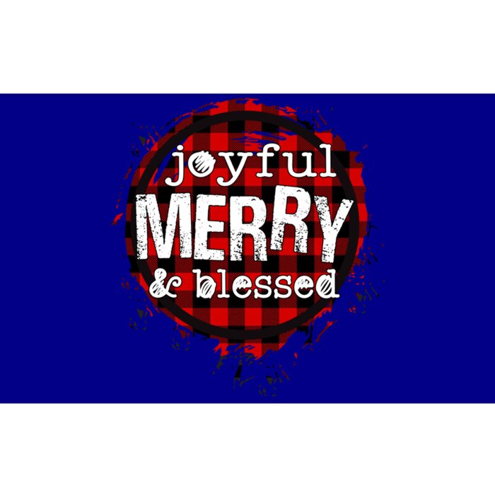 Joyful Merry And Blessed Christmas Xmas Vibes Buffalo Plaid Gift Bumper Sticker