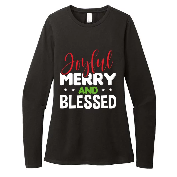 Joyful Merry And Blessed Gift Xgiftmas Holiday Design Cute Gift Womens CVC Long Sleeve Shirt