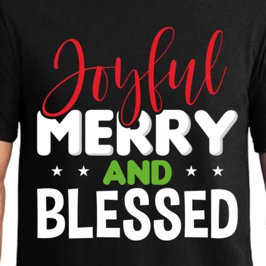 Joyful Merry And Blessed Gift Xgiftmas Holiday Design Cute Gift Pajama Set