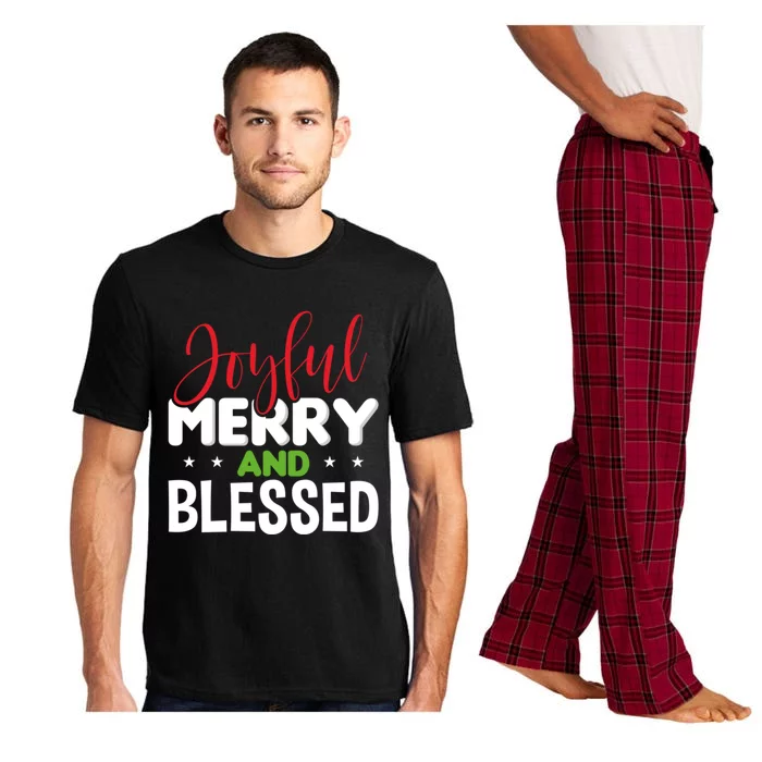 Joyful Merry And Blessed Gift Xgiftmas Holiday Design Cute Gift Pajama Set