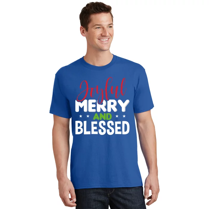 Joyful Merry And Blessed Gift Xgiftmas Holiday Design Cute Gift T-Shirt