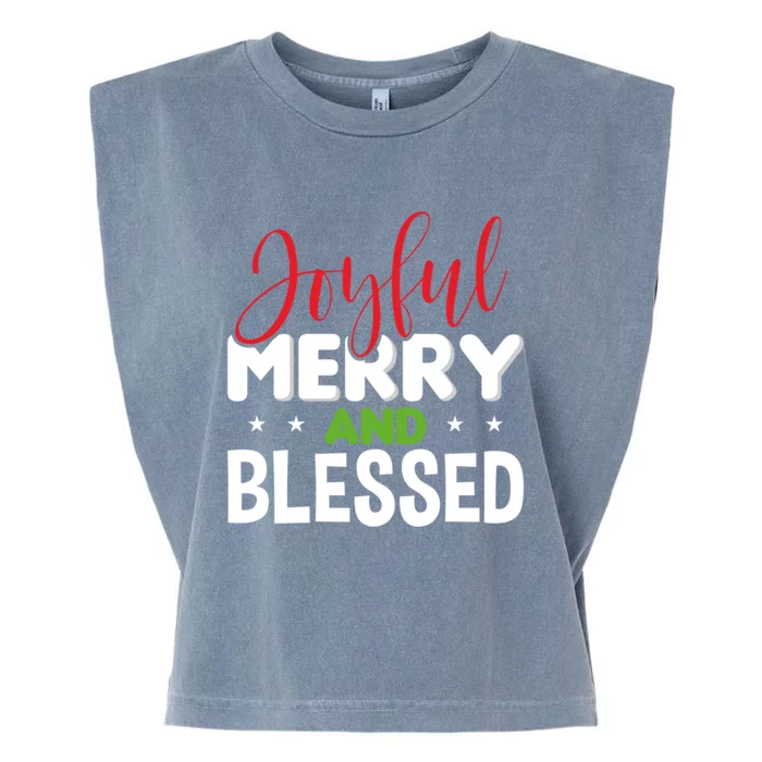 Joyful Merry And Blessed Gift Xgiftmas Holiday Design Cute Gift Garment-Dyed Women's Muscle Tee